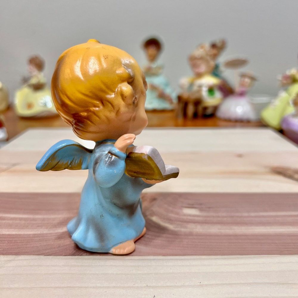 Vintage Josef Originals Angel Boy Figurine Christmas Ornament Holiday Decor - Picture 7 of 10